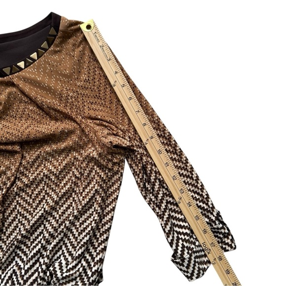 London Times Blouson/Drawstring Shift Dress‎ With 3/4 Buttoned Sleeve,Size 12 - Picture 11 of 12